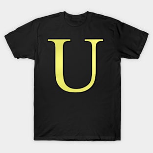 The Letter U in Shadowed Gold T-Shirt